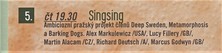 SINGSING, tištěný program PA